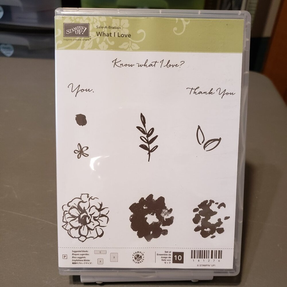 Stampin' Up! 'WHAT I LOVE' Photopolymer Stamp Set (Used)